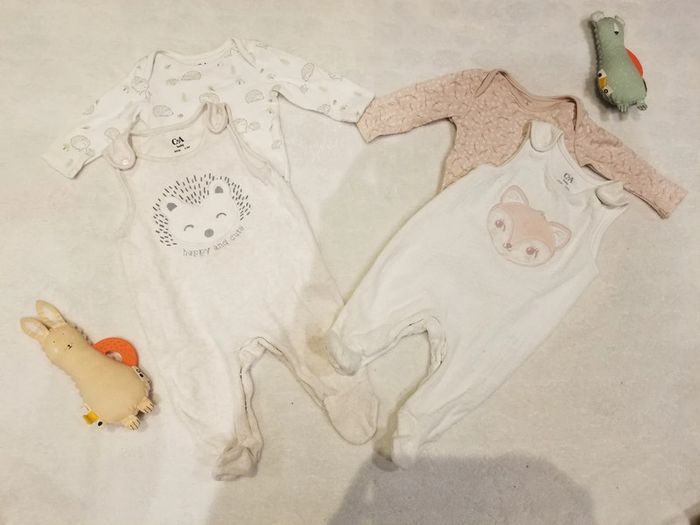 Lot de 2 pyjamas assortis renard herisson