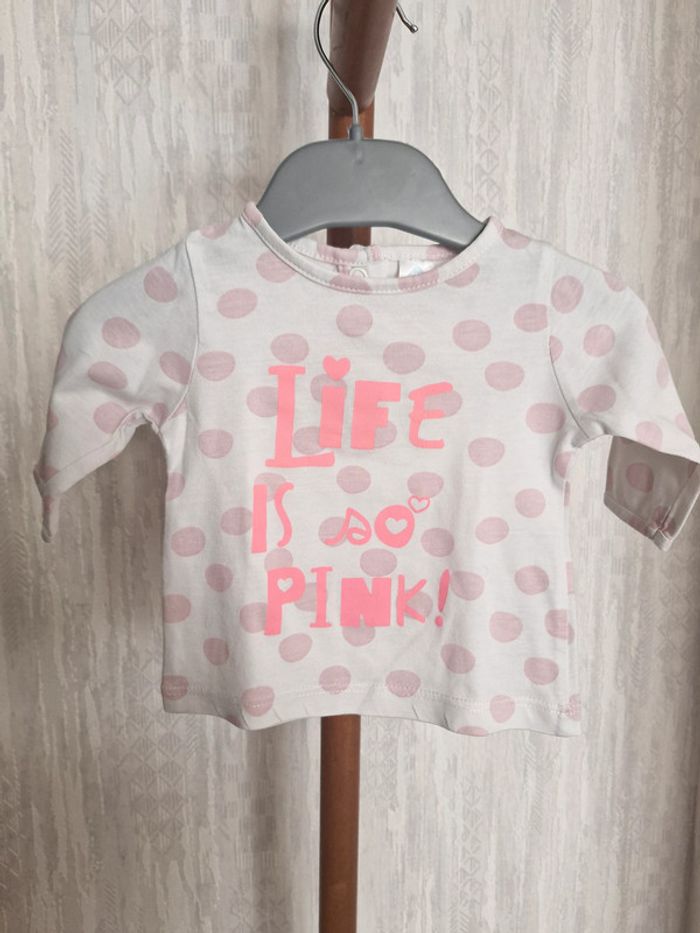 T-shirt manches longues bébé 3 mois Tex baby Coton