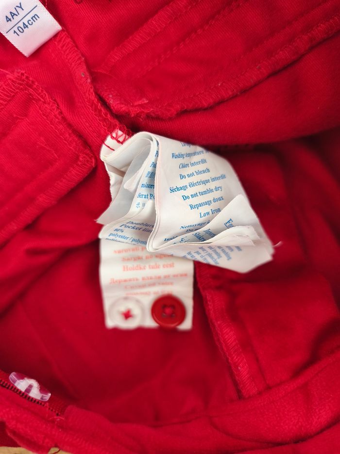 Short 4 ans hiver fille velours rouge Okaïdi taille réglable par boutons avec poches et passants - photo numéro 7