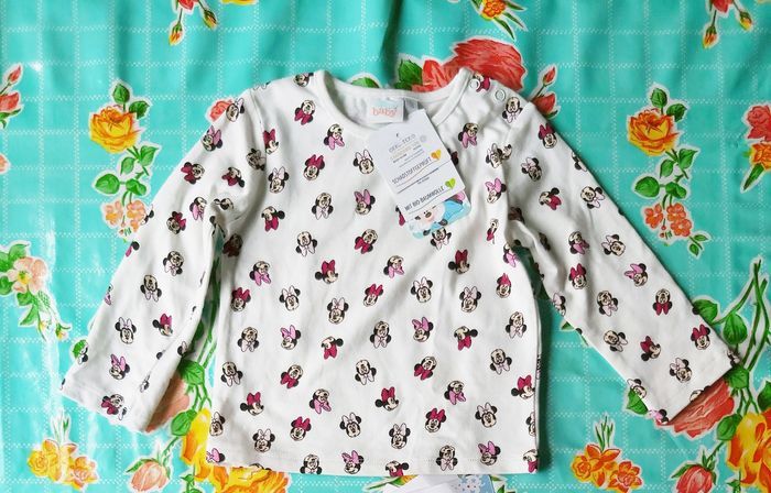 T-shirt blanc, manches longues, 12 mois