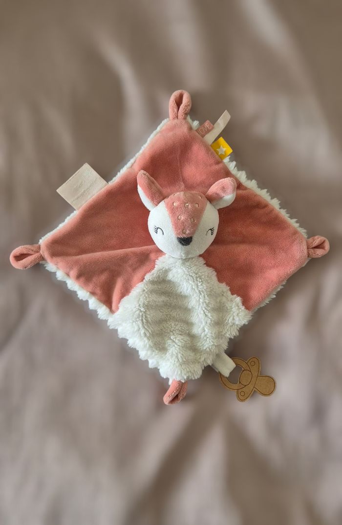 Doudou plat biche faon rose blanc Tape à l’oeil TAO Tape à l’oeil - photo numéro 2