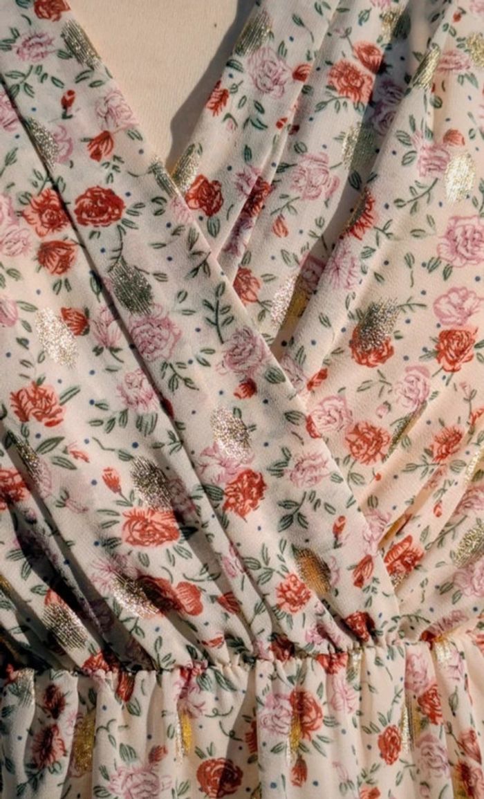 Robe femme bohème chic fleur pétale doré t s 36 m 38 - photo numéro 5
