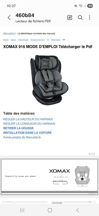 Siège auto groupe 0,1,2 et 3