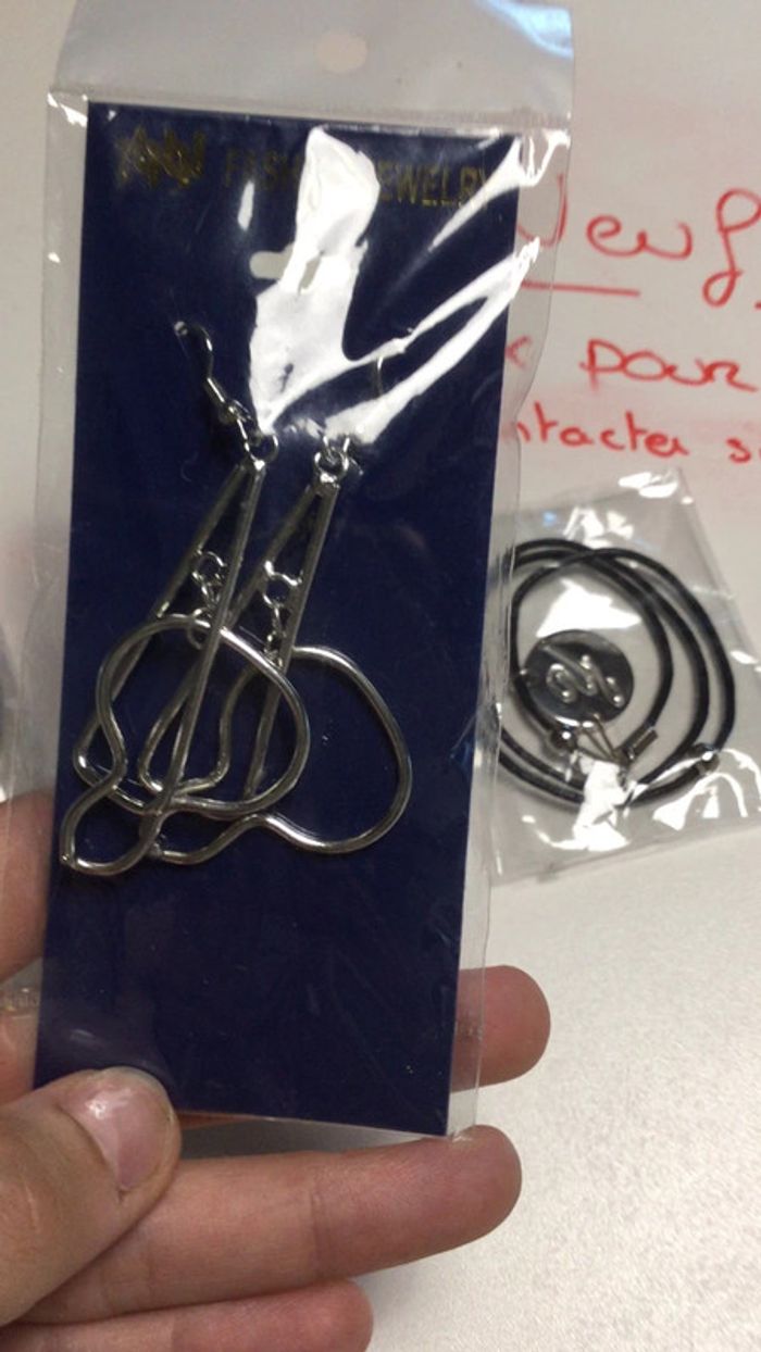 Bijoux acier ensemble locollier bracelet boucles oreilles l’être neuf - photo numéro 4