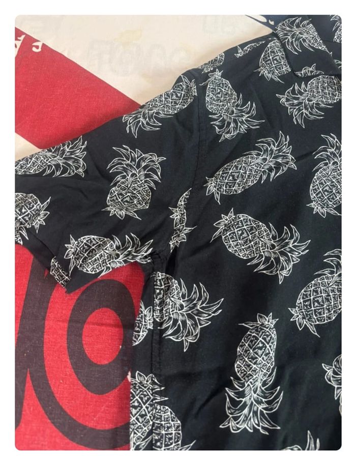 Chemise col V H&M motif ananas taille S/M - photo numéro 4