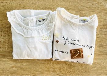 Lot de 2 tee-shirts « tape à l’œil » 9 mois