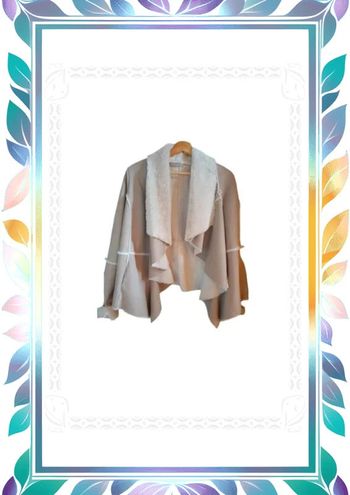 Blouson veste manteau chaud yessica taille S 36 beige blanc