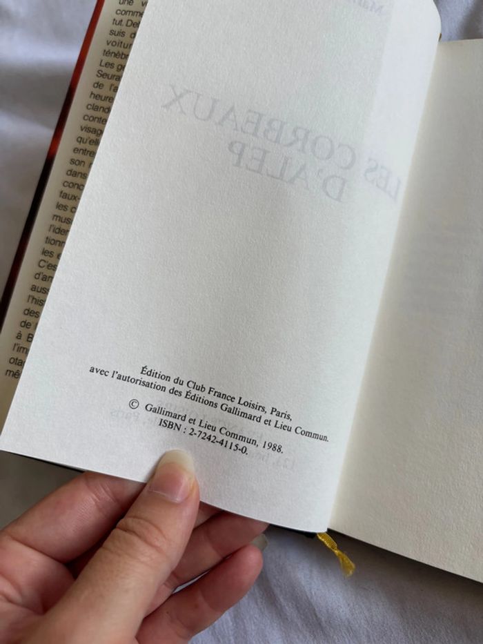 Livre Les corbeaux d’Alep – Marie Seurat – 1988 – Édition France Loisirs - photo numéro 11