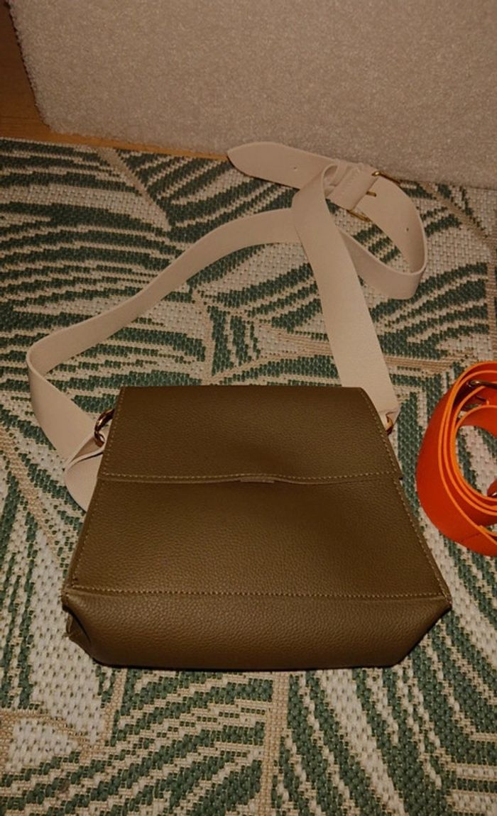 Sac à bandoulière kaki et 2 anses - photo numéro 2