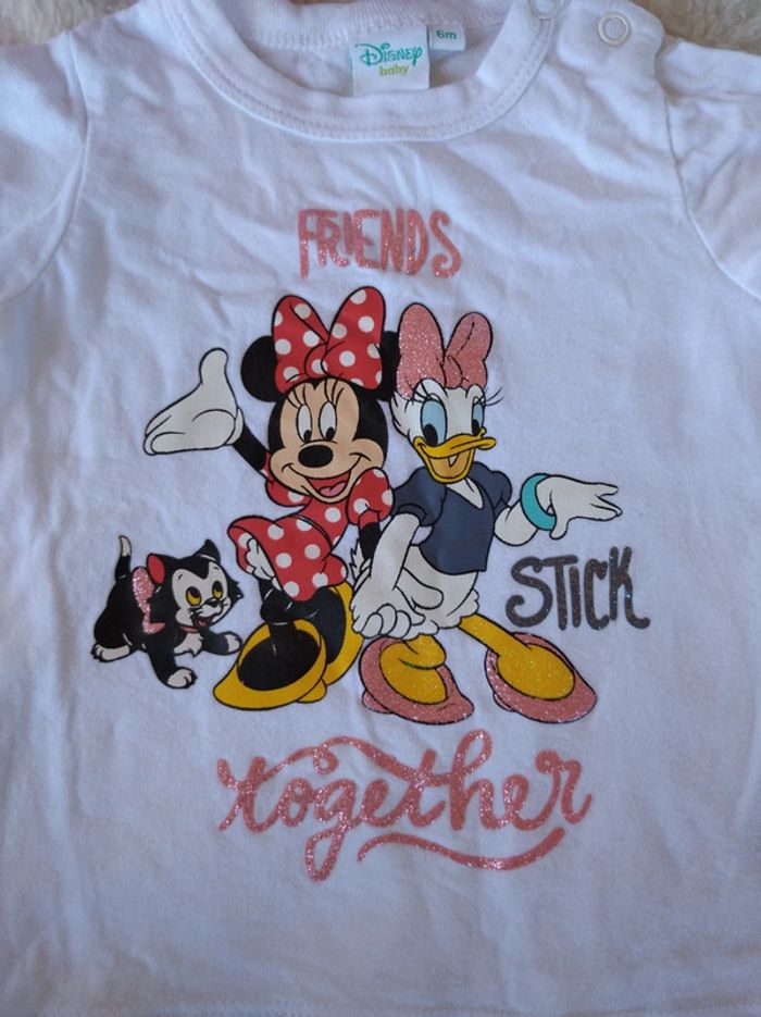Ensemble été (tee shirt+short) Fille 6 mois Minnie Daisy Disney Baby 100% coton - photo numéro 7