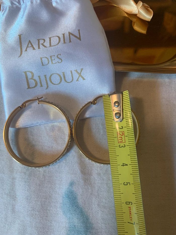 Créoles dorée avec zircons - photo numéro 3