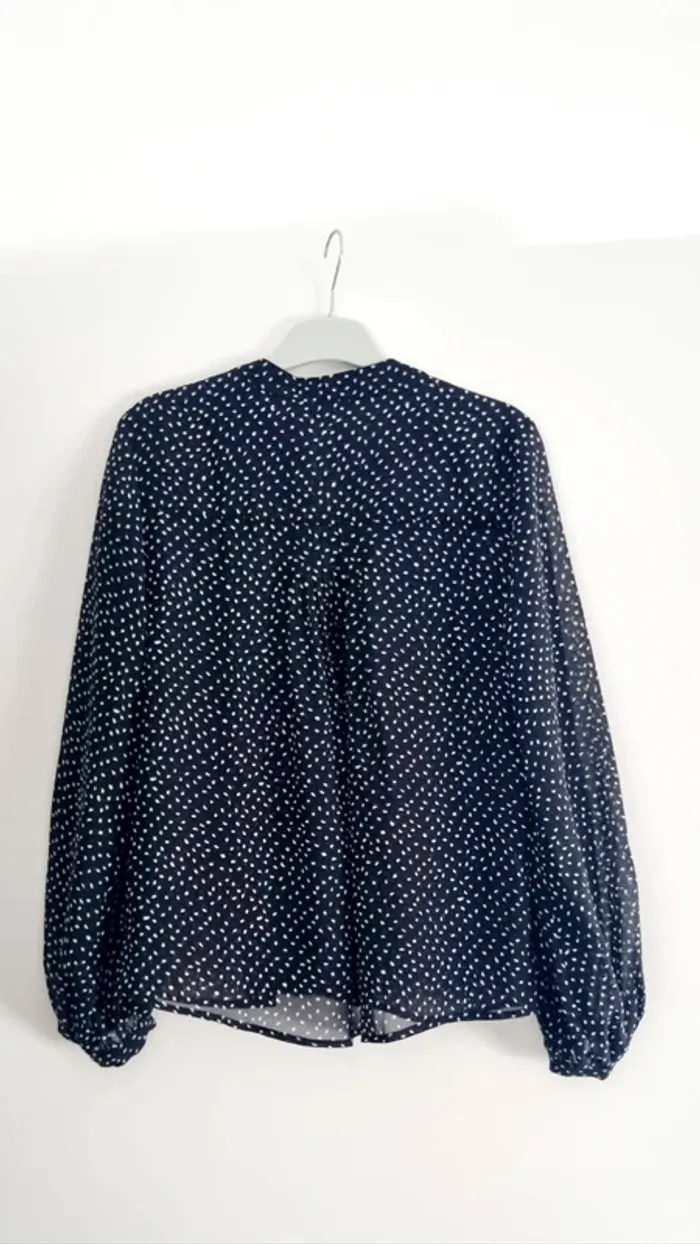Blouse chemise noire pois blanc mango 38 - photo numéro 4