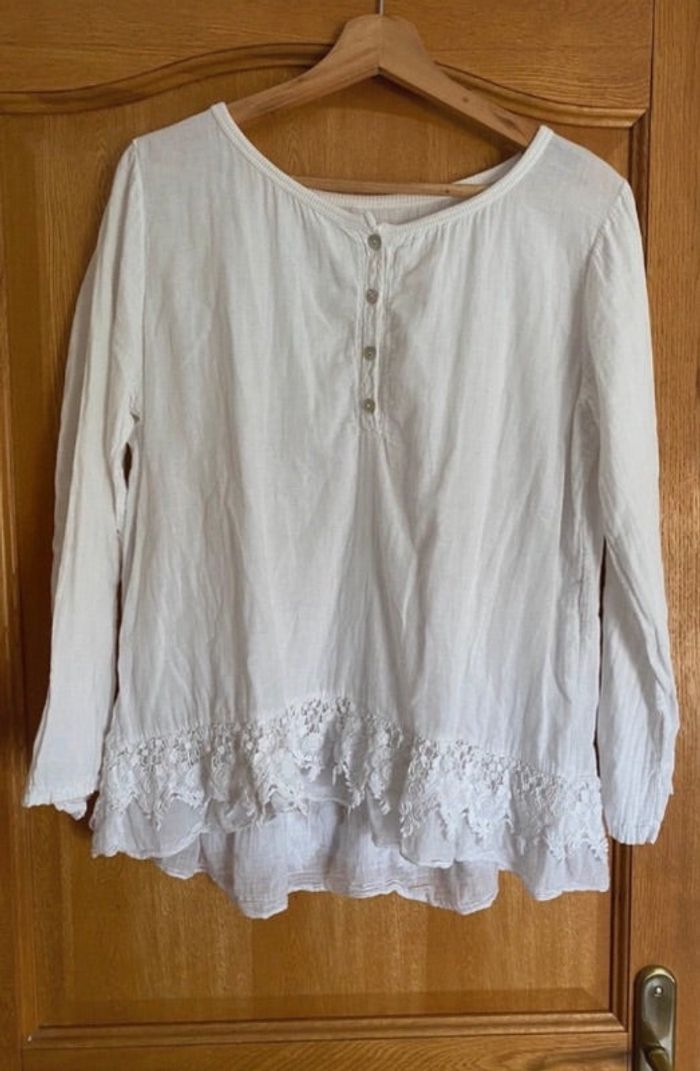 Haut femme blanc dentelle 38/40