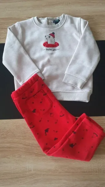 Ensemble pull et pantalon épais 24 mois