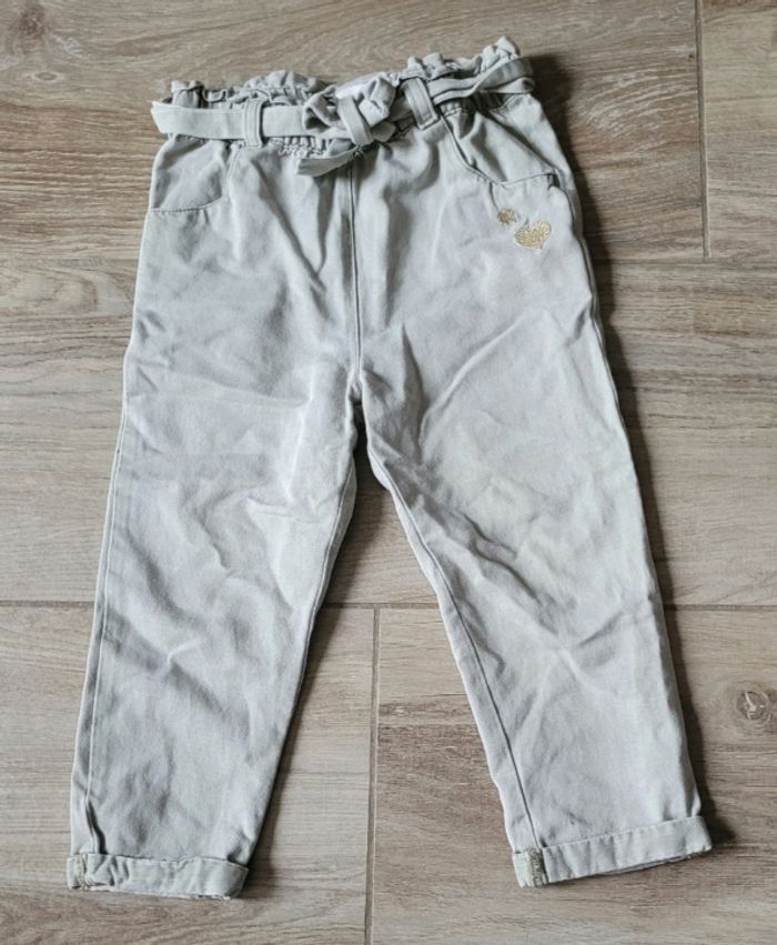 Ensemble pull à cœurs et pantalon coupe paperbag taille 36 mois - photo numéro 6