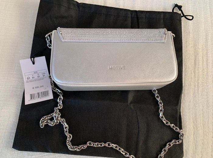 Sac à main gris pailleté pour femme de créateur- motivi style y2k - Neuf - photo numéro 3