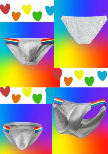 Slip Sexy Pride Gris Arc En Ciel