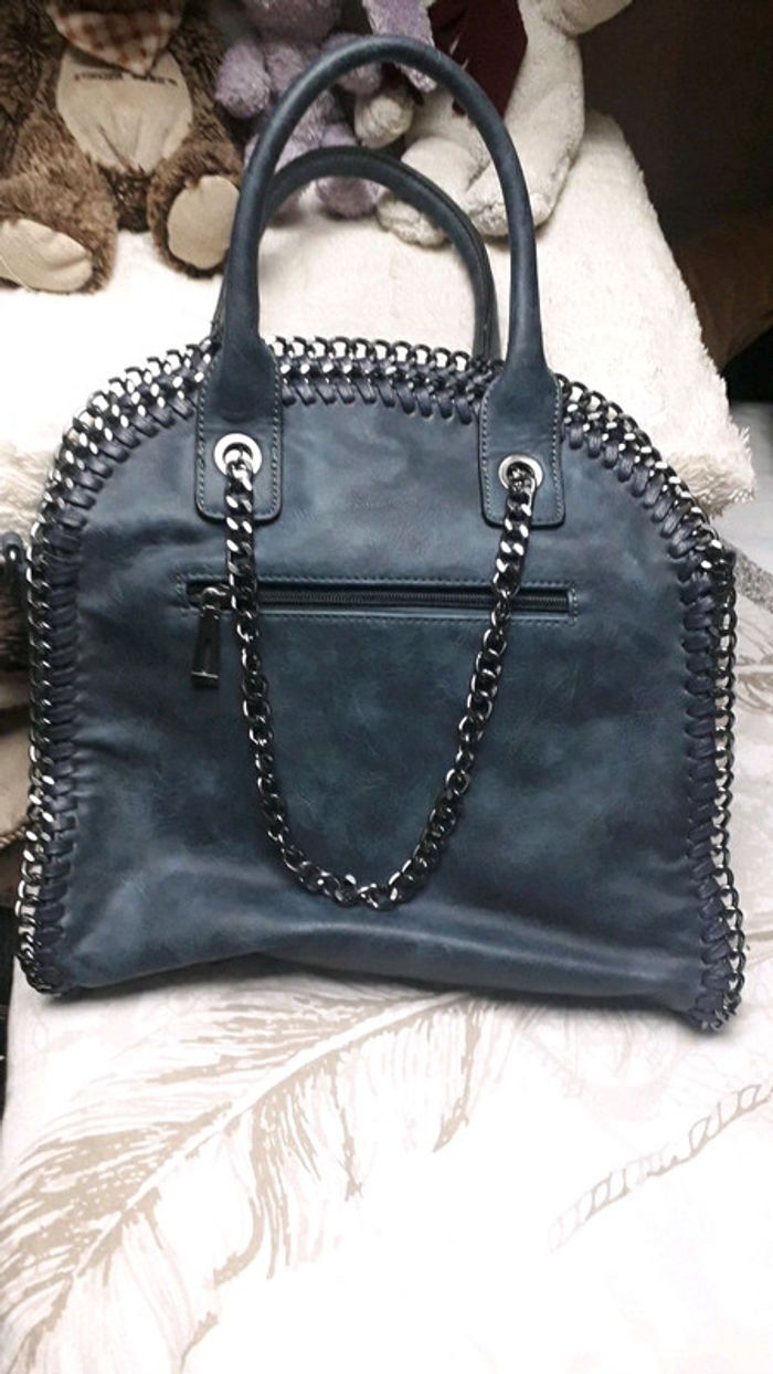 Sac bleu avec chaînes - photo numéro 2