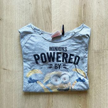 Despicable Me 2 T-Shirt gris Les Minions Femme Vintage Y2K Collection bon état (Taille M)