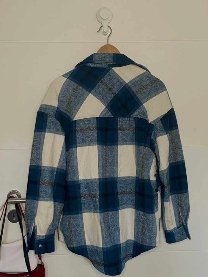 Chemise à carreaux bleu et blanche manches longues - photo numéro 4