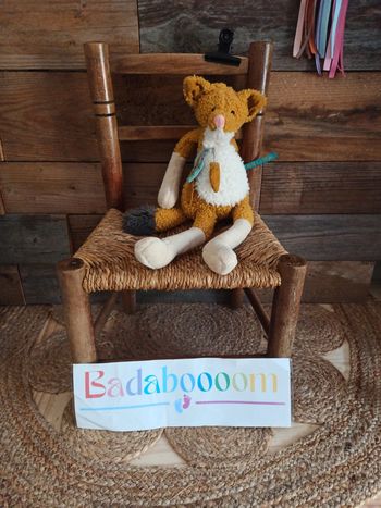 Peluche renard Chaussette moulin roty le voyage d' Olga tbe