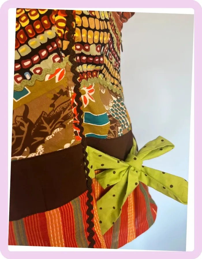🌟 Débardeur Paul Brial – Taille 2 – Neuf avec étiquette – Motif marron, orange & vert 🌟 - photo numéro 3