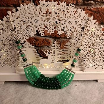 Collier chic multi rang vert