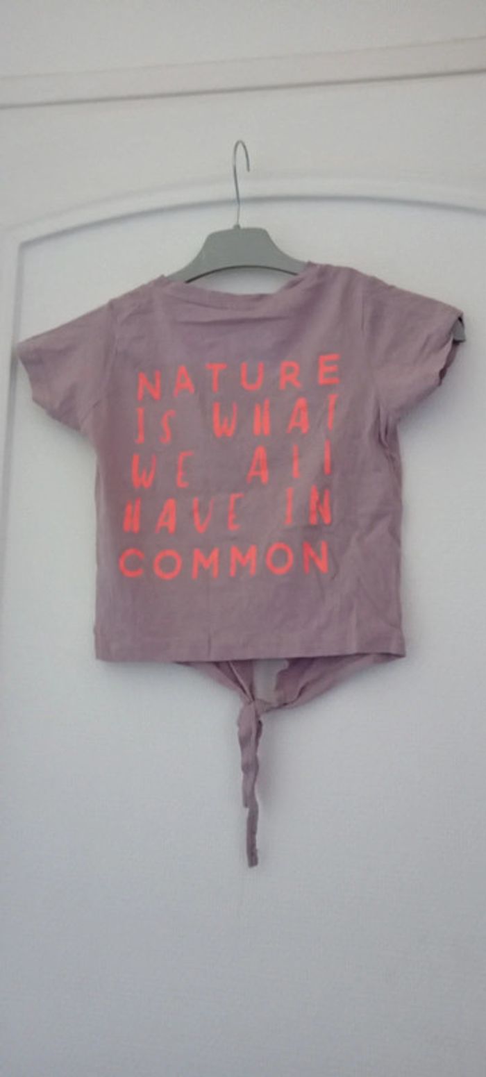 Tee-shirt à nouer thème nature mauve fille 10 ans zeeman - photo numéro 5