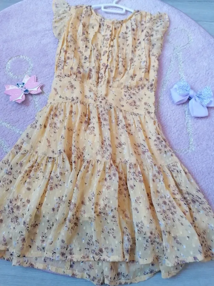 Robe voile fleuries champêtre Bohême cérémonie - photo numéro 3