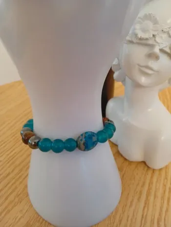 Superbe bracelet apatite en pierre naturelle Lithothérapie méditation