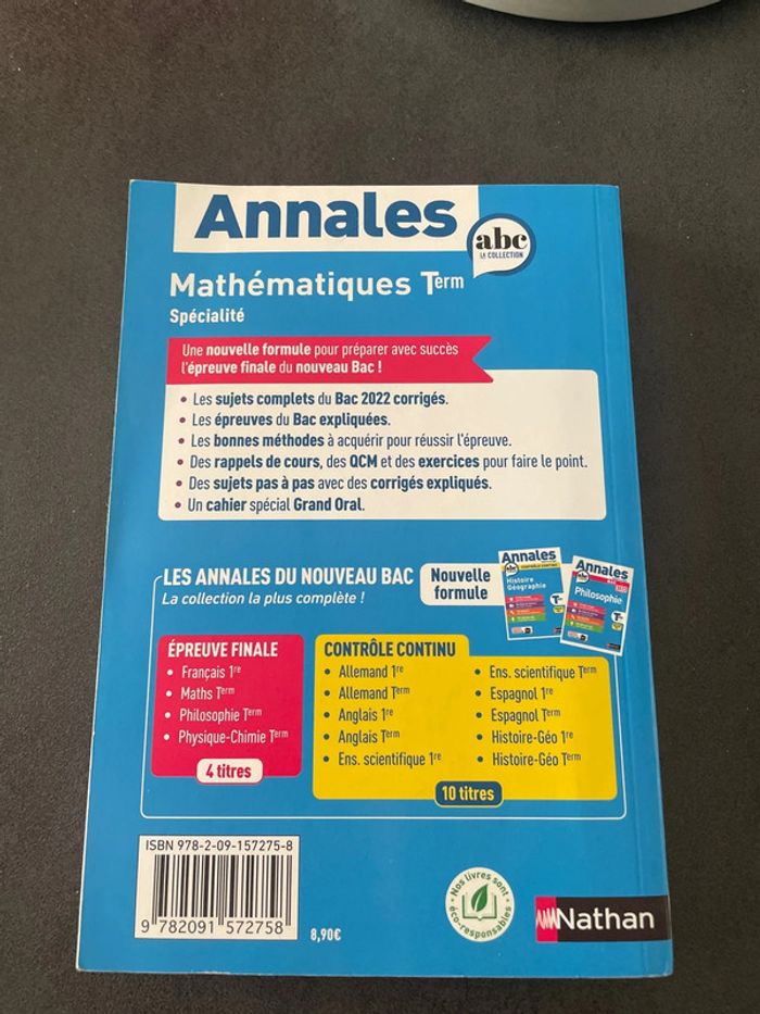 Annales bac maths mathématiques spécialité terminale - photo numéro 2