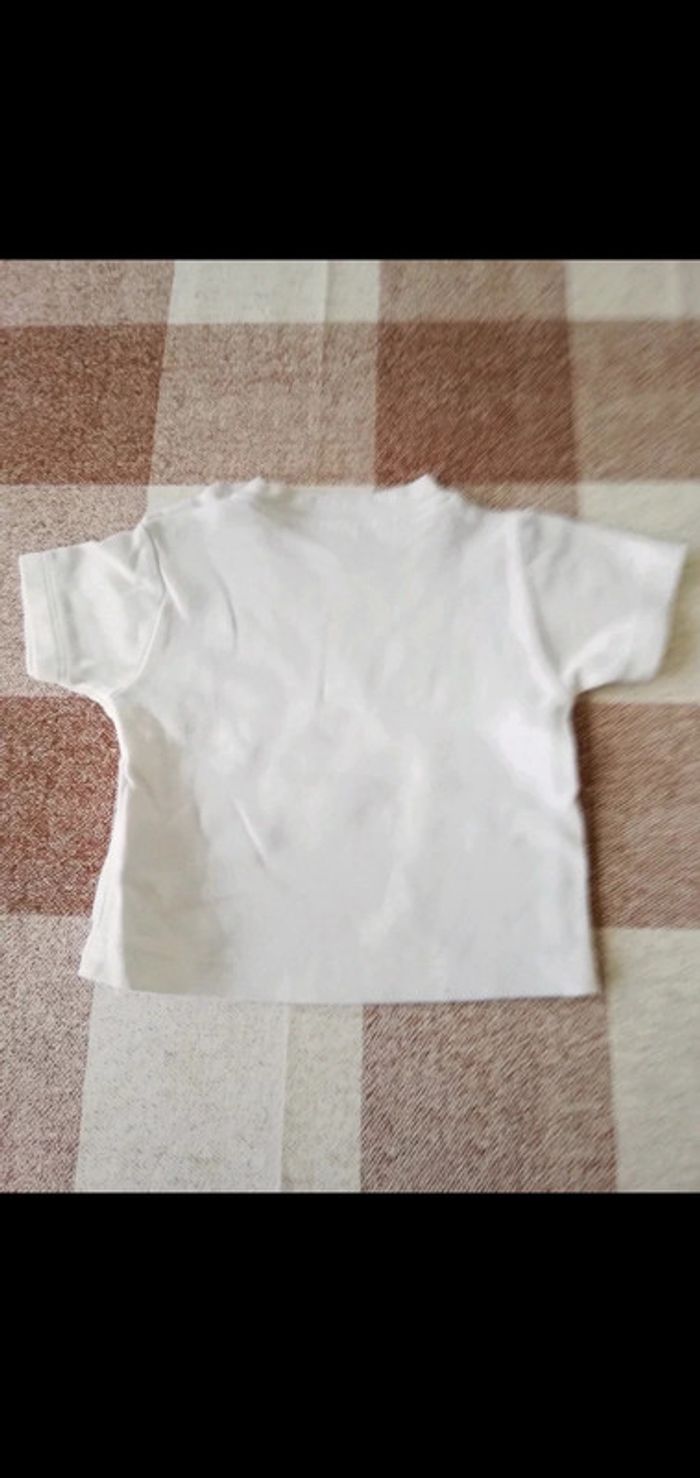 Tee shirt 3 mois blanc manches courtes - photo numéro 3