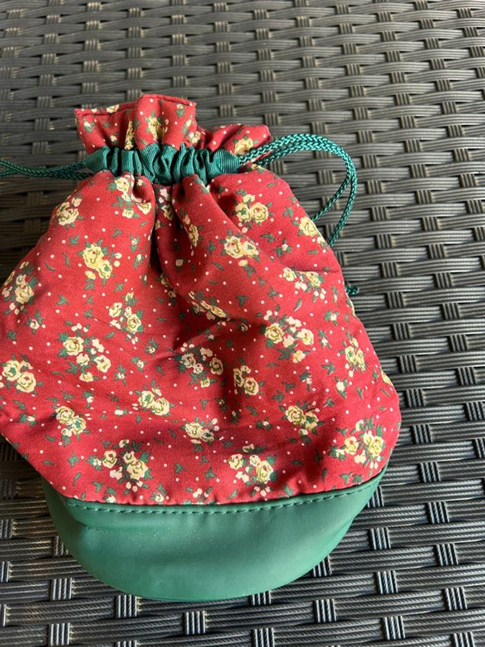 Pochon ancien vintage collector à fleurs - photo numéro 2
