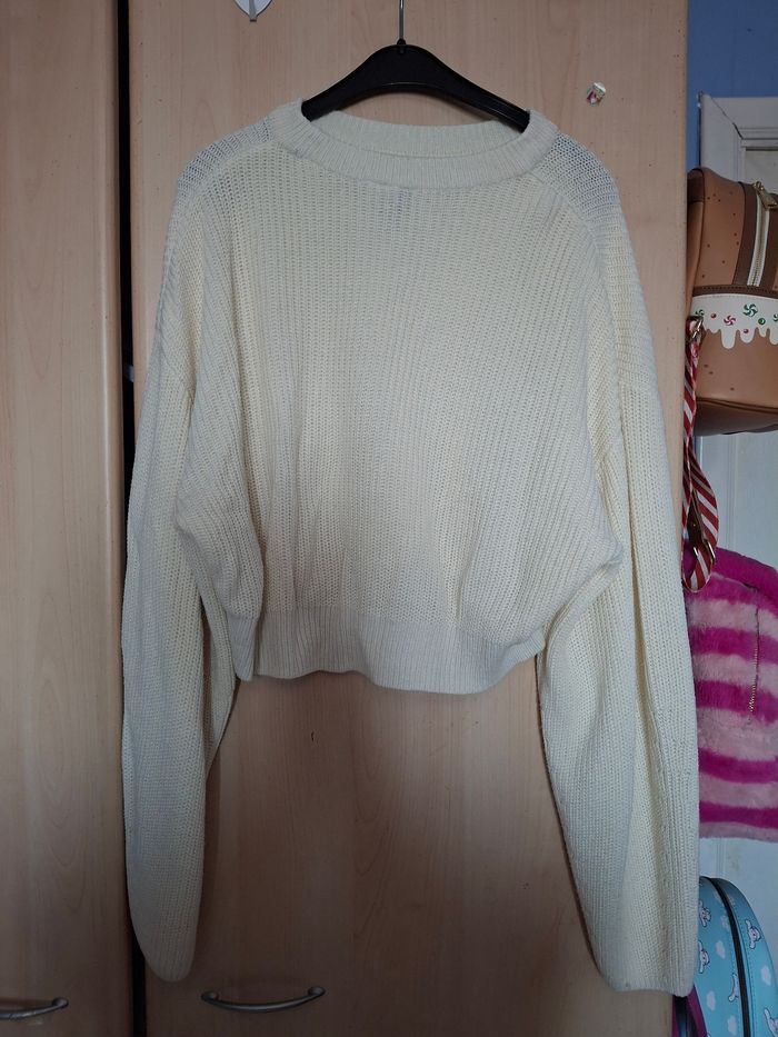 Pull blanc court H&M taille S