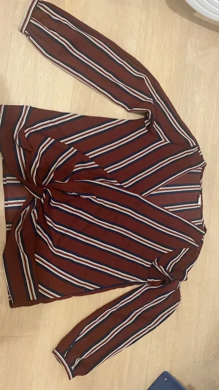 Haut pimkie rayé bordeaux m 38 - photo numéro 2