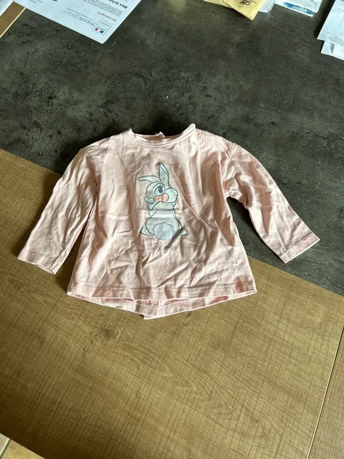 T-shirt manches longues Panpan bébé fille, Disney baby ,9 mois