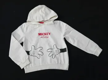 Sweat pull capuche blanc Disney Mickey 8 ans