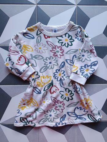 Robe manches longues fleurie Petit Bateau 4 ans