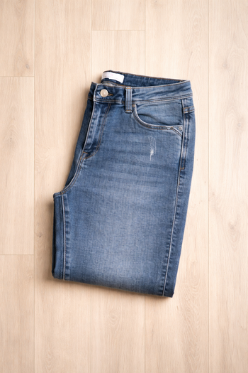 jean femme jacqueline riu bleu denim taille 40 coupe droite slim coton stretch