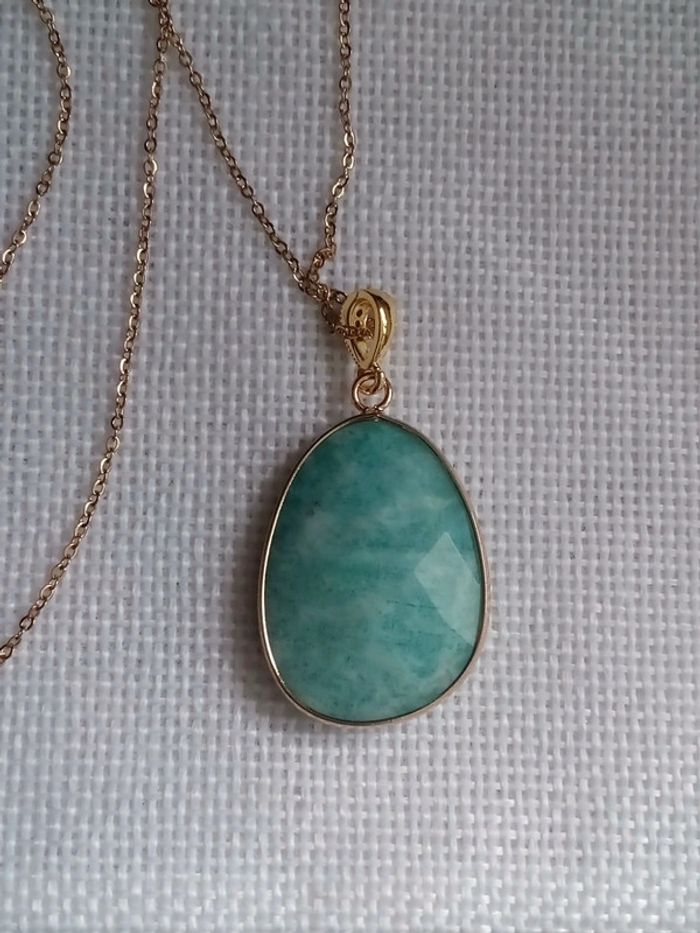 Collier pierre d'amazonite réversible naturelle - photo numéro 6