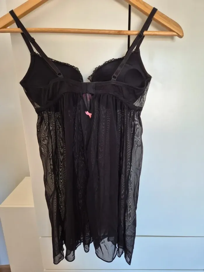 Belle nuisette soutien gorge dentelle super push up H&M 🌸 Taille française 95B eur 80B noir et rose - photo numéro 7