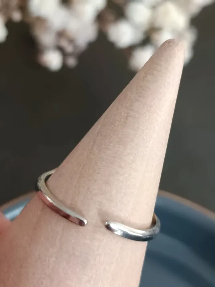 Bague acier inoxydable argent ajustable - photo numéro 3