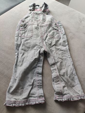 Salopette grise et rose 24 mois