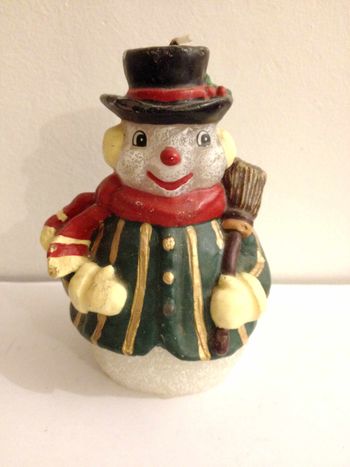 Bougie bonhomme de neige pour décoration de noël ou autre