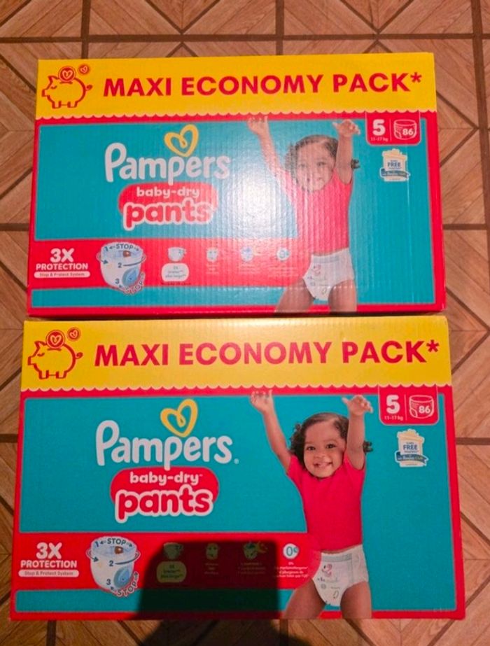 🌟 Pampers baby dry pants 2x86 couches Taille 5 (11-17 kg) 🌟