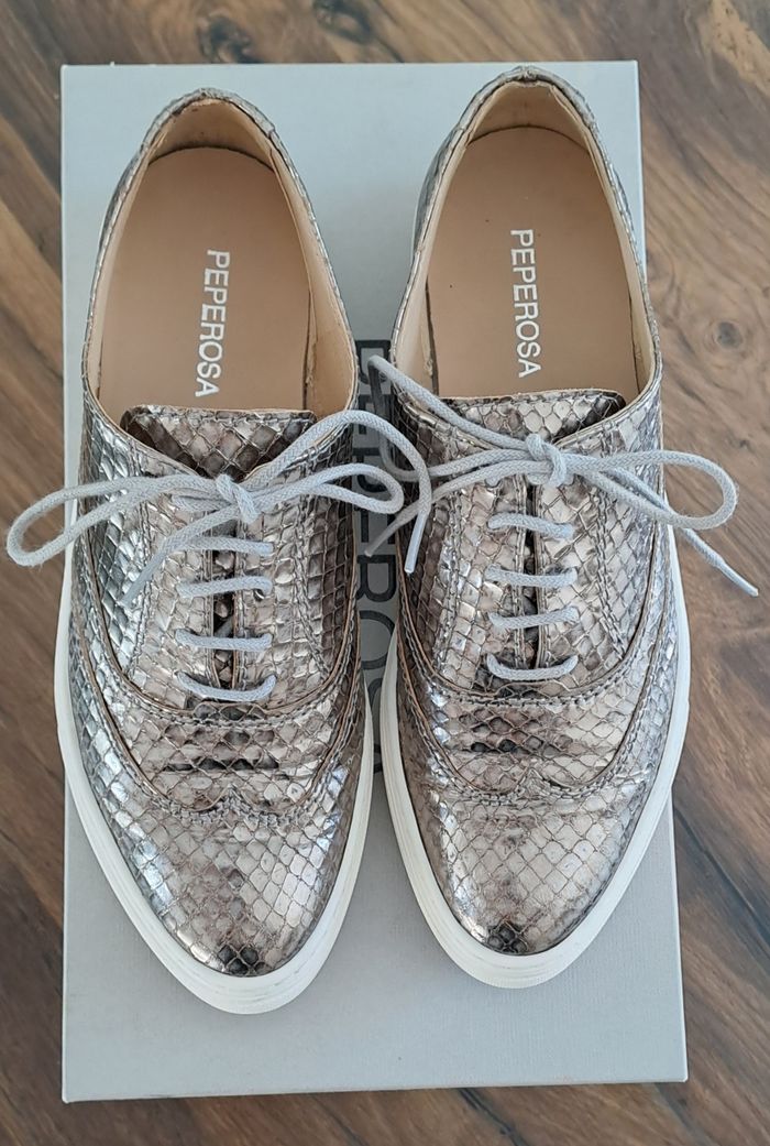 Baskets mocassins écaillé argenté femmes taille 36 Peperosa - photo numéro 4