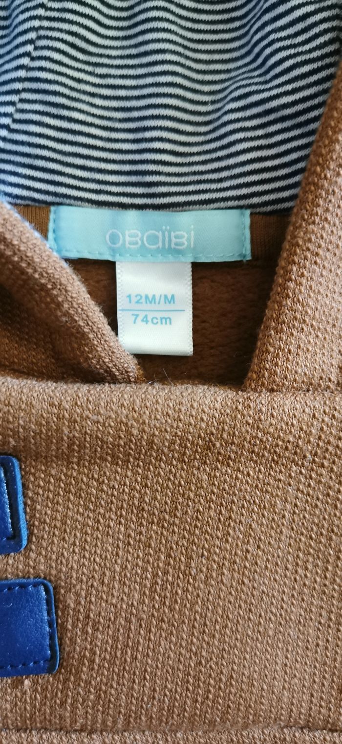 2 Pulls Bébé Garçon Neufs Obaïbi Taille 12 Mois - photo numéro 5