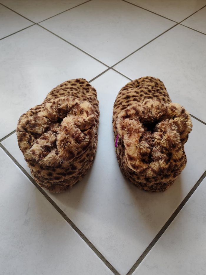 Chaussons Chauffants léopard taille 39 senteur lavande Habibi Plush - photo numéro 3