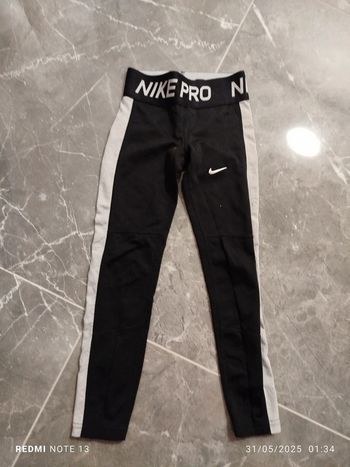 Legging fille sport marque Nike pro fille ans 5/6 taille enfant xs noir et gris