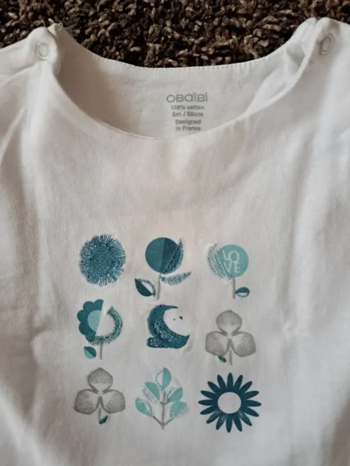 Tee-shirt manches longues obaïbi 6 mois - photo numéro 2